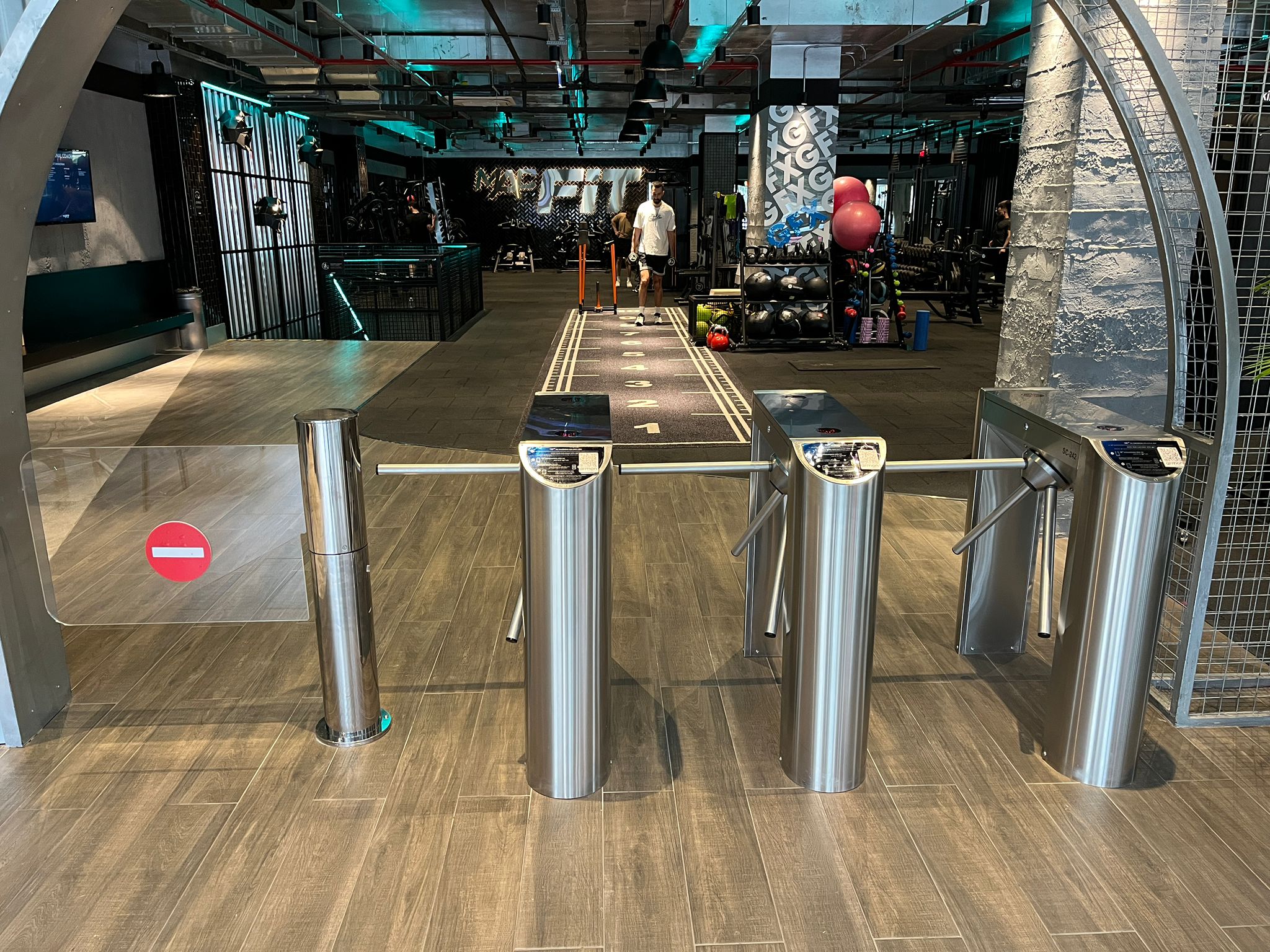 Gym Tripod and VIP Turnstile Installation
